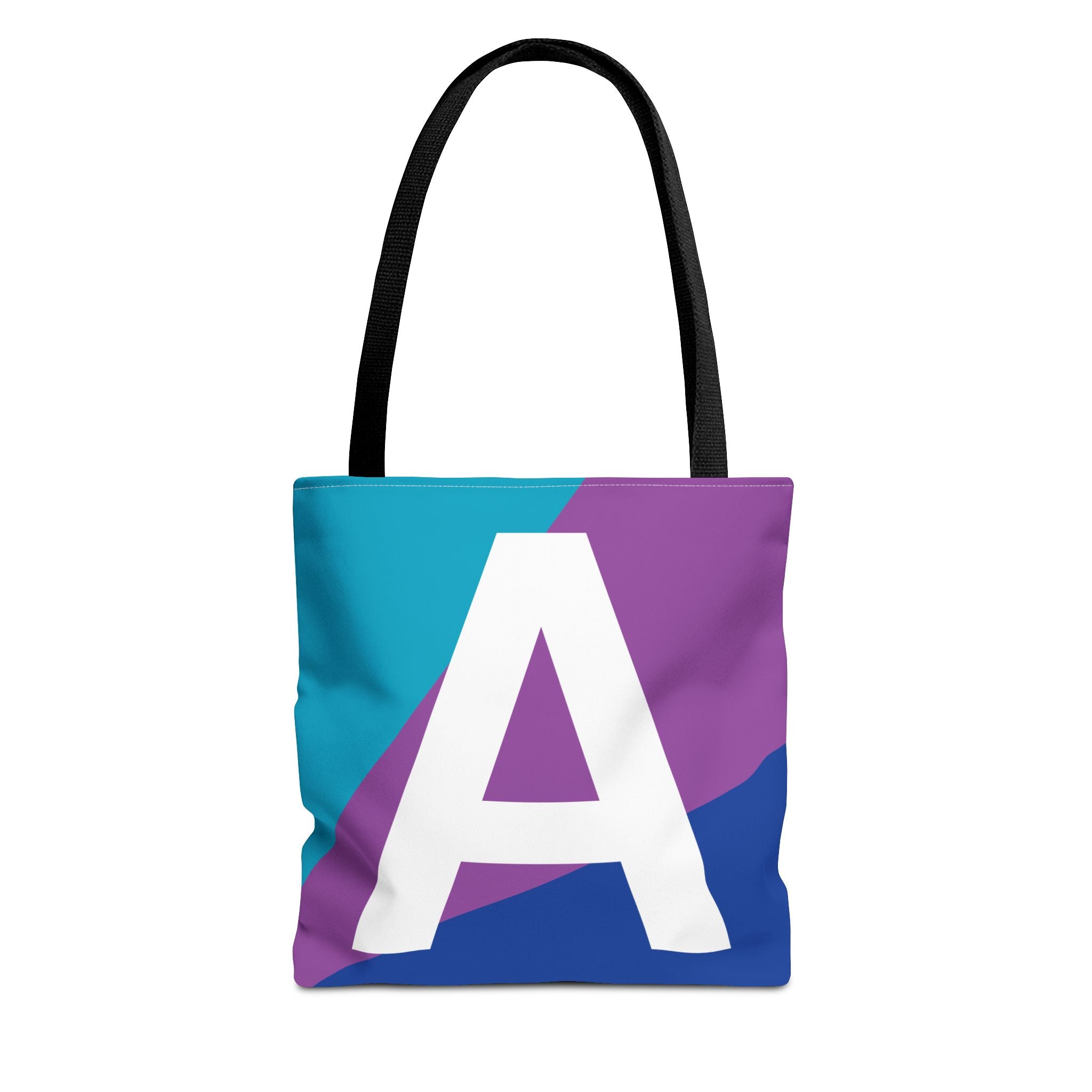 Monogram 'A' Colorblock Tote Bag — Personalized Initial A Shoulder Tote