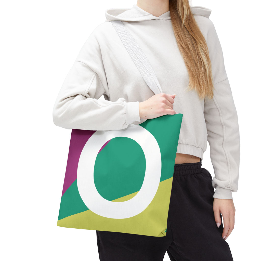 Monogram 'O' Colorblock Tote Bag — Personalized Initial O Shoulder Tote