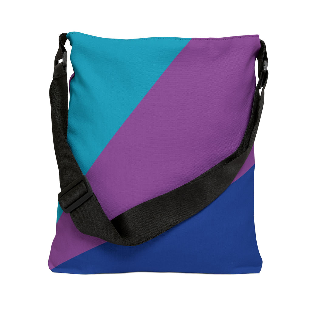 Colorblock Geometric Tote Bag — Adjustable Strap, Bright Abstract Pattern