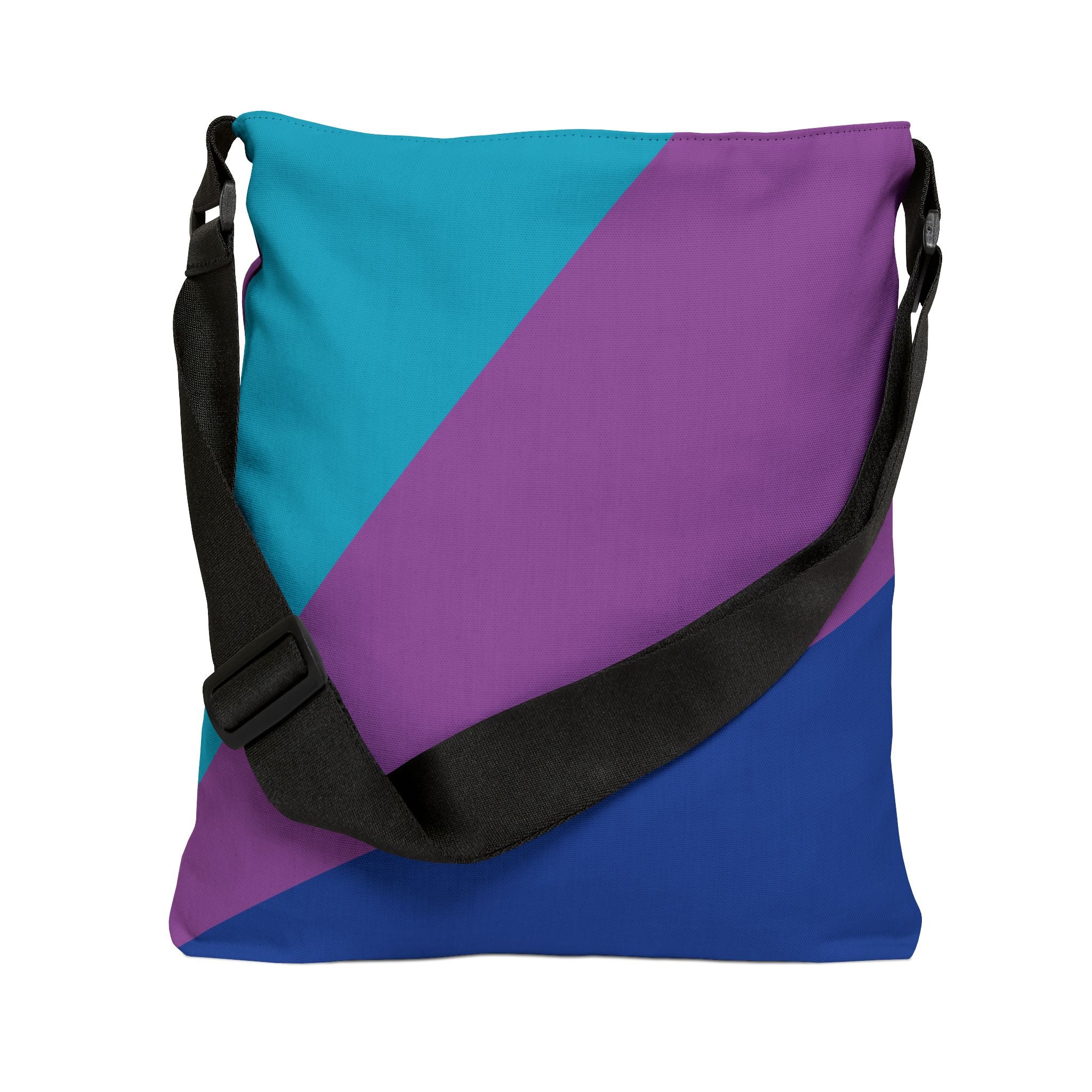 Colorblock Geometric Tote Bag — Adjustable Strap, Bright Abstract Pattern