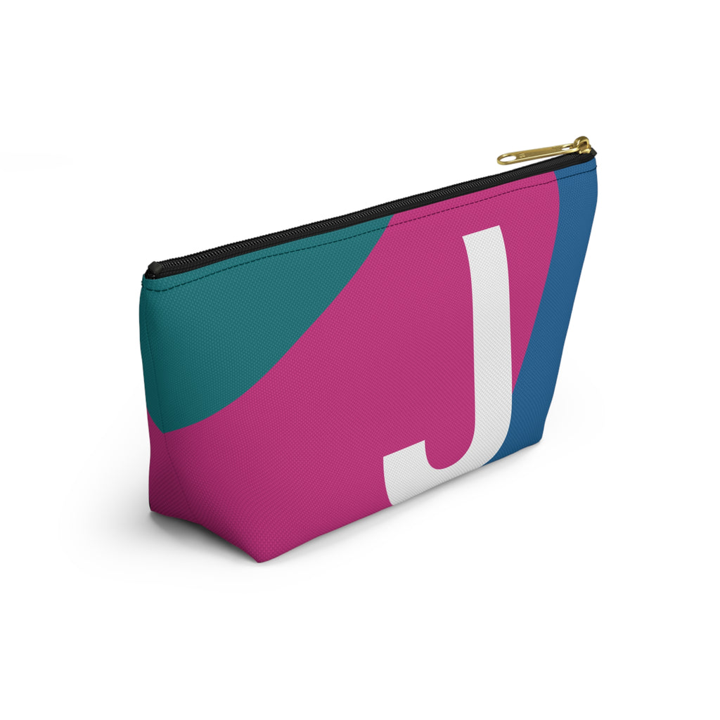 Initials Colorblock Accessory Pouch — Monogram J T-Bottom Cosmetic Bag