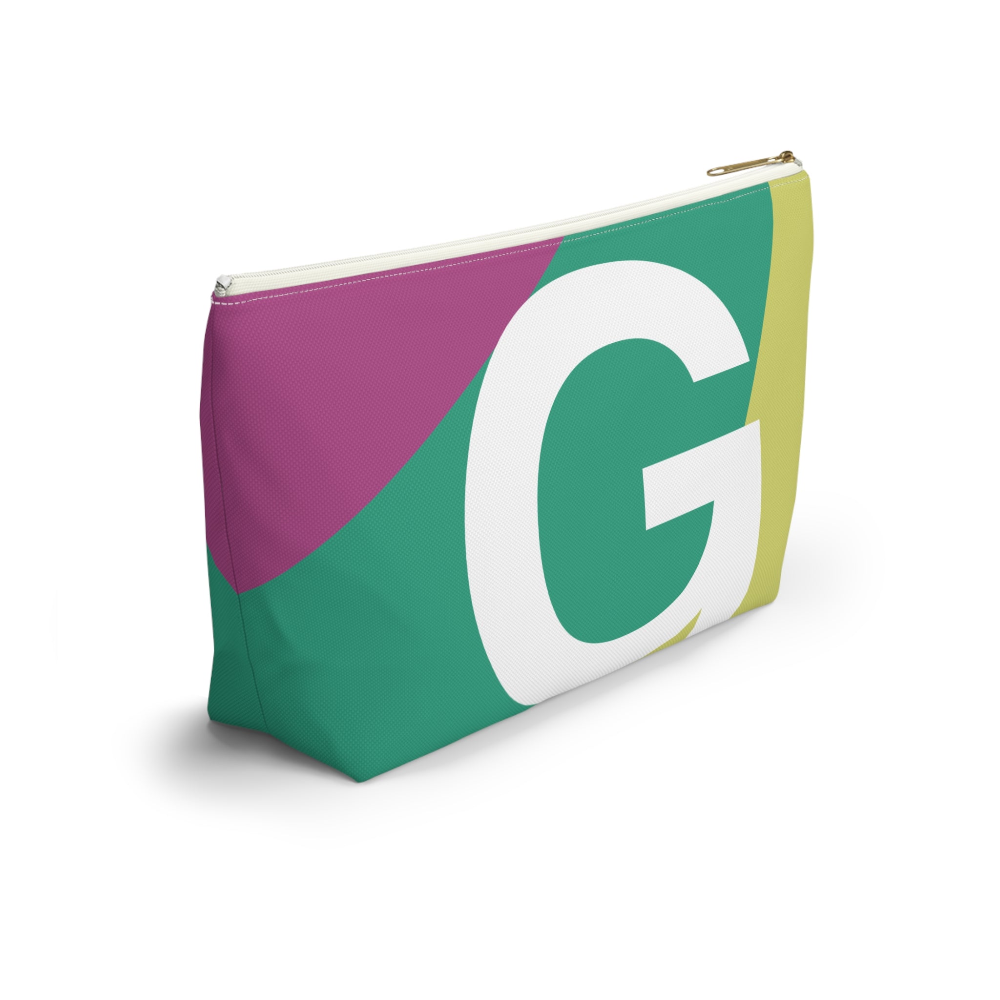 Initials Colorblock Accessory Pouch — Monogram G T-Bottom Cosmetic Bag
