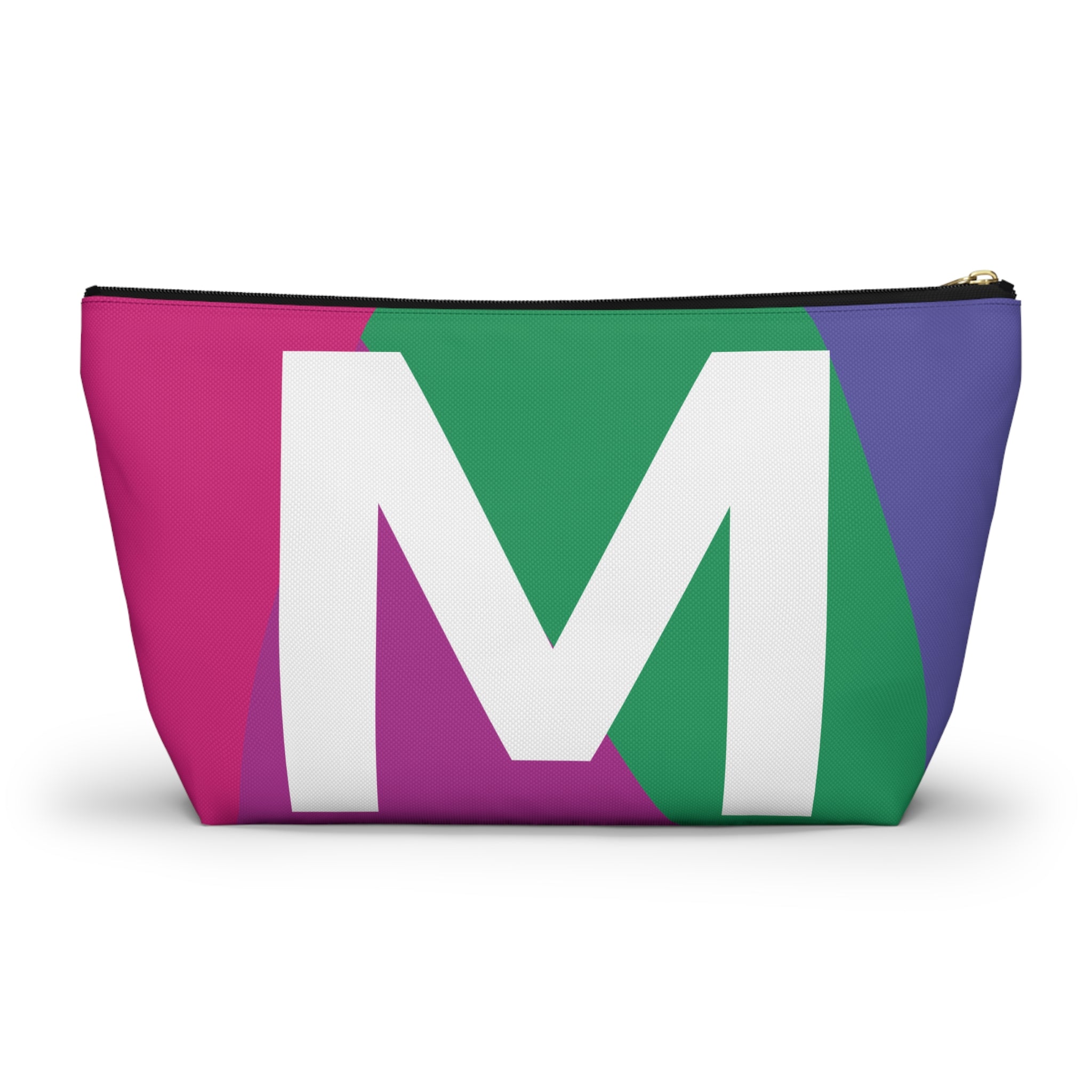 Initials Colorblock Accessory Pouch — Monogram M T-Bottom Cosmetic Bag