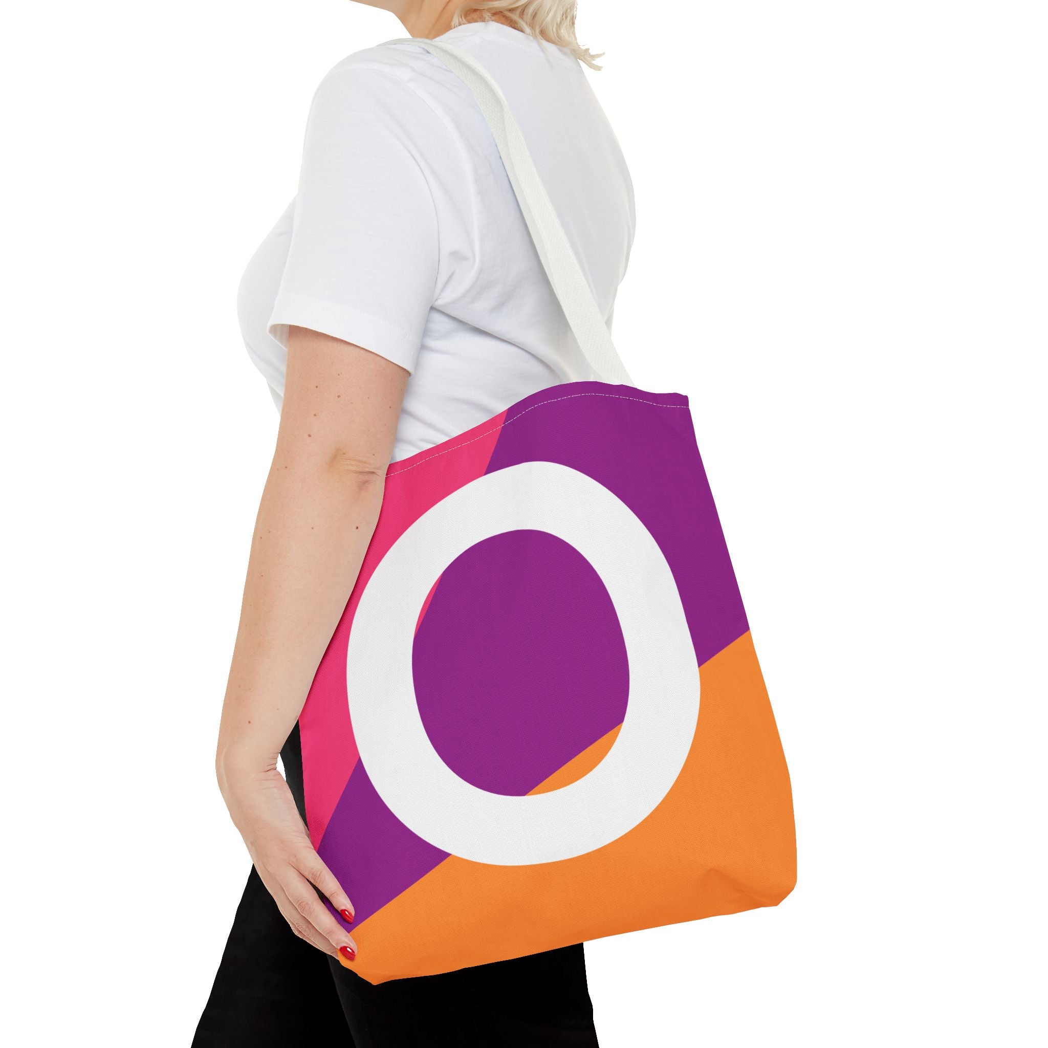 Monogram 'O' Colorblock Tote Bag — Personalized Initial O Shoulder Tote