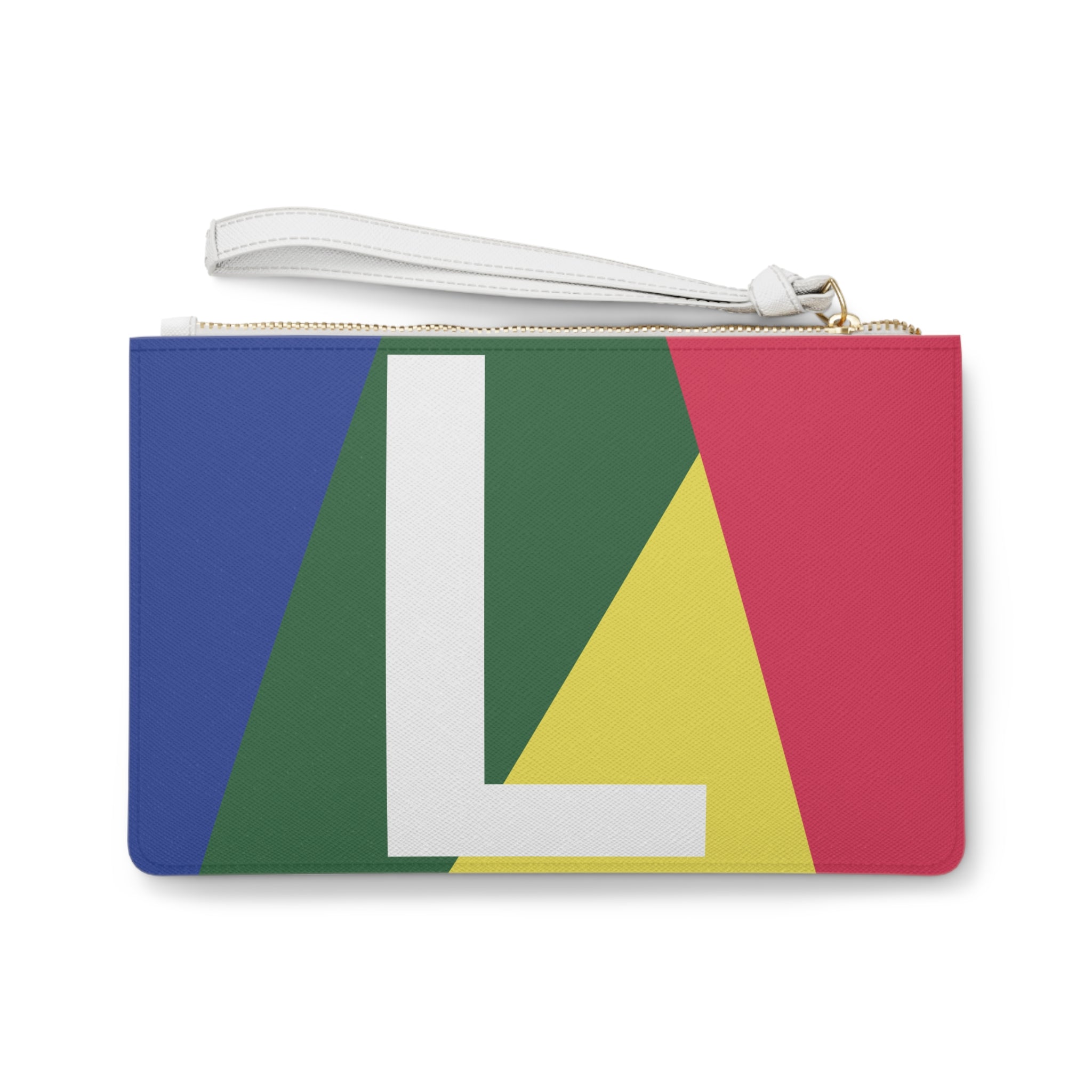 Monogram 'L' Colorblock Clutch Bag — Bold Geometric Wristlet for Everyday & Gifts