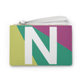 Monogram 'N' Colorblock Clutch Bag — Bold Geometric Wristlet for Everyday & Gifts