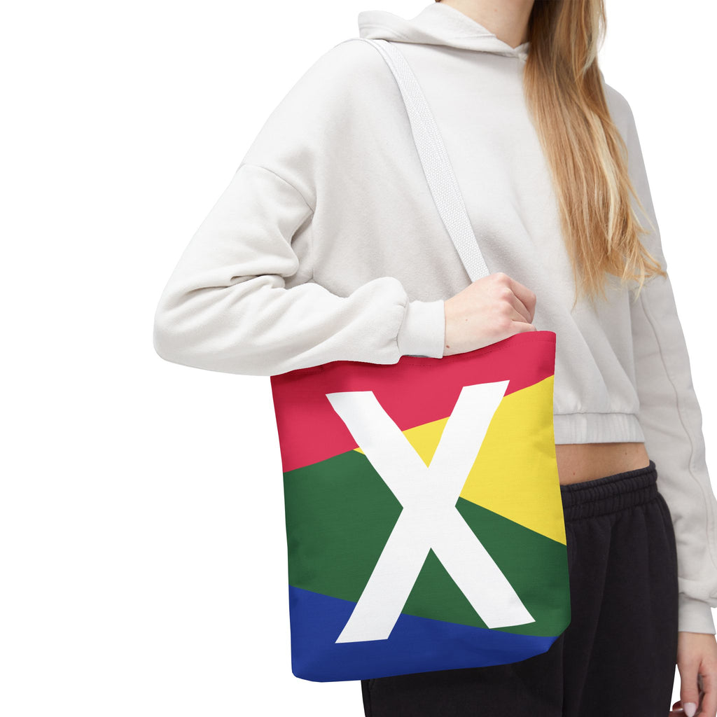 Monogram 'X' Colorblock Tote Bag — Personalized Initial X Shoulder Tote
