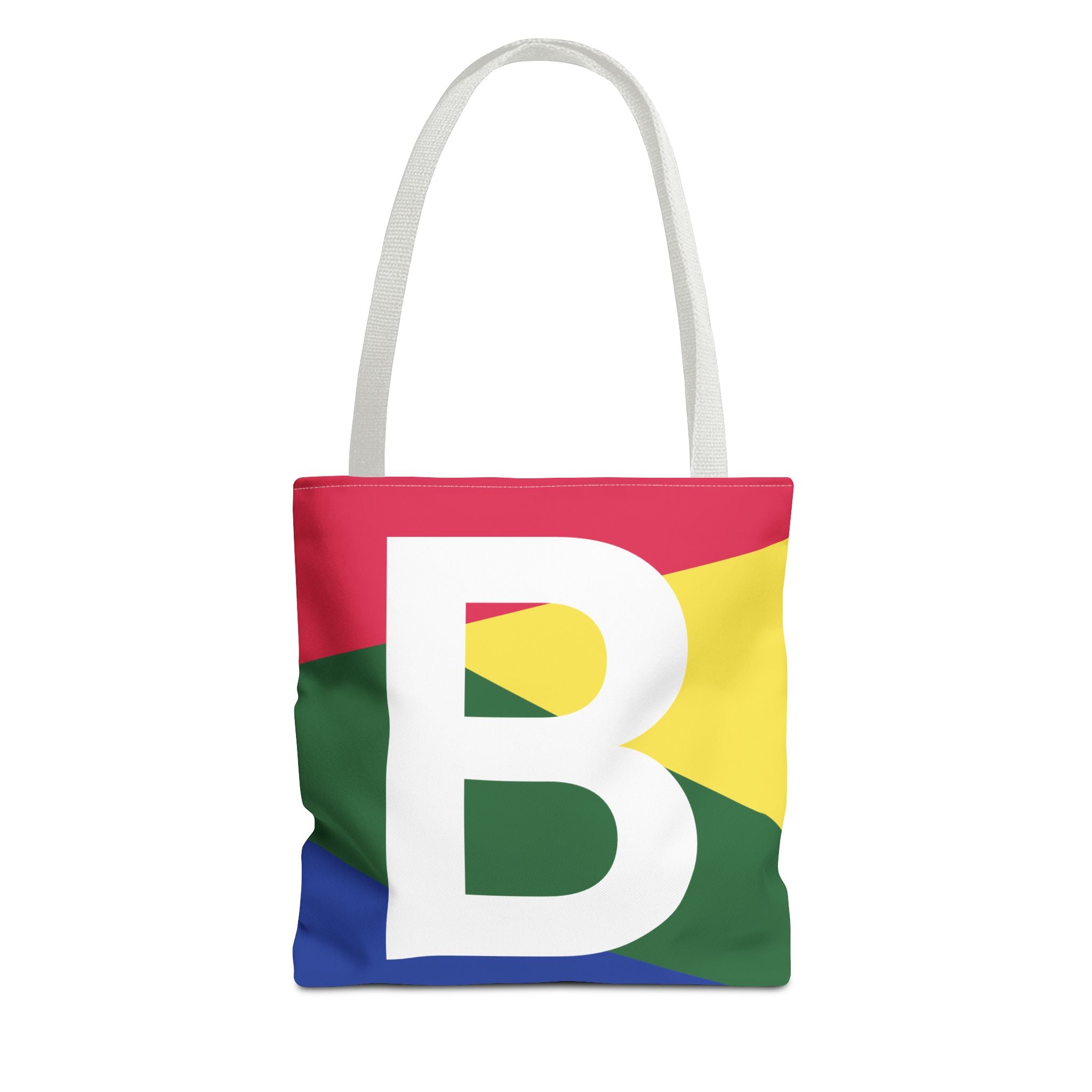 Monogram 'B' Colorblock Tote Bag — Personalized Initial B Shoulder Tote