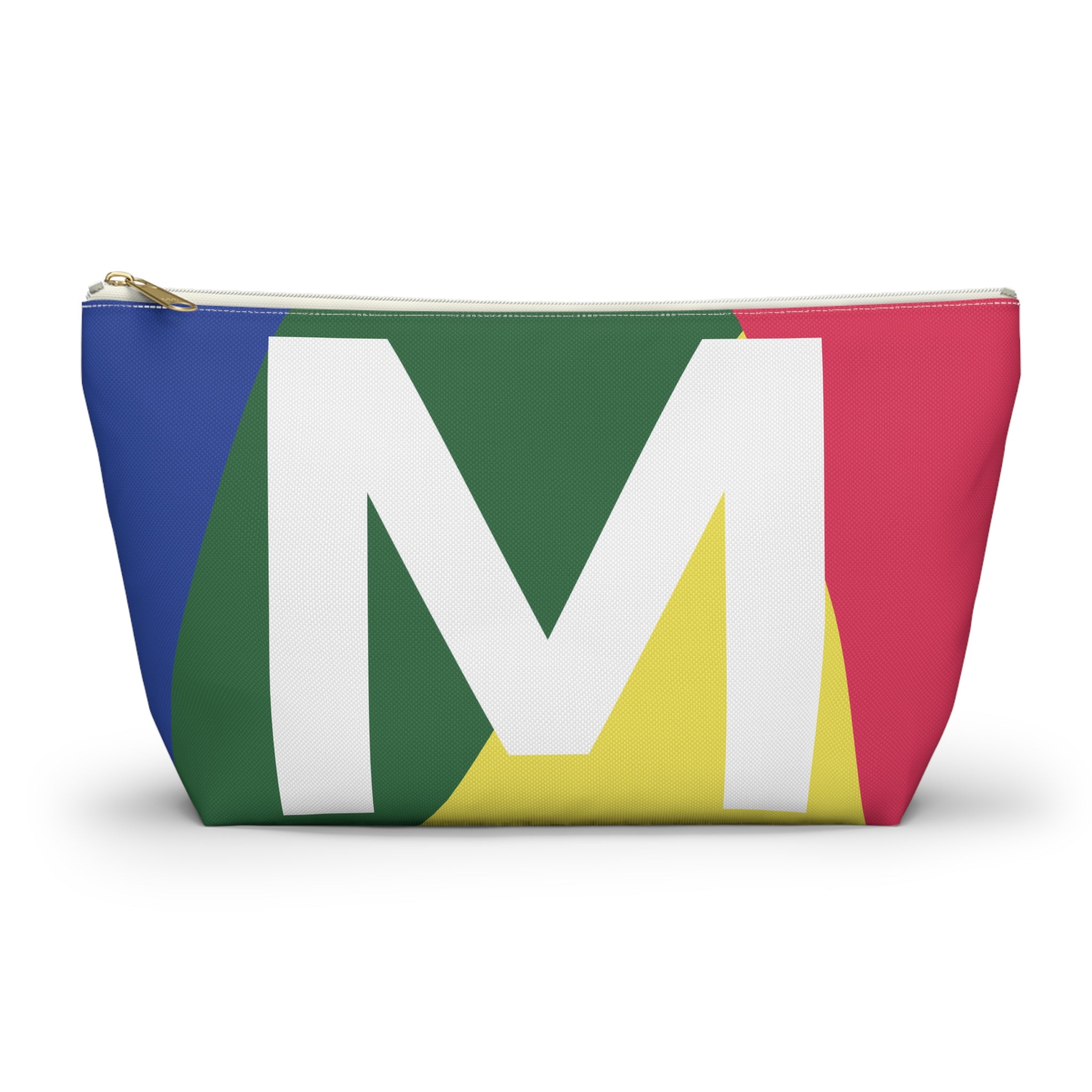 Initials Colorblock Accessory Pouch — Monogram M T-Bottom Cosmetic Bag