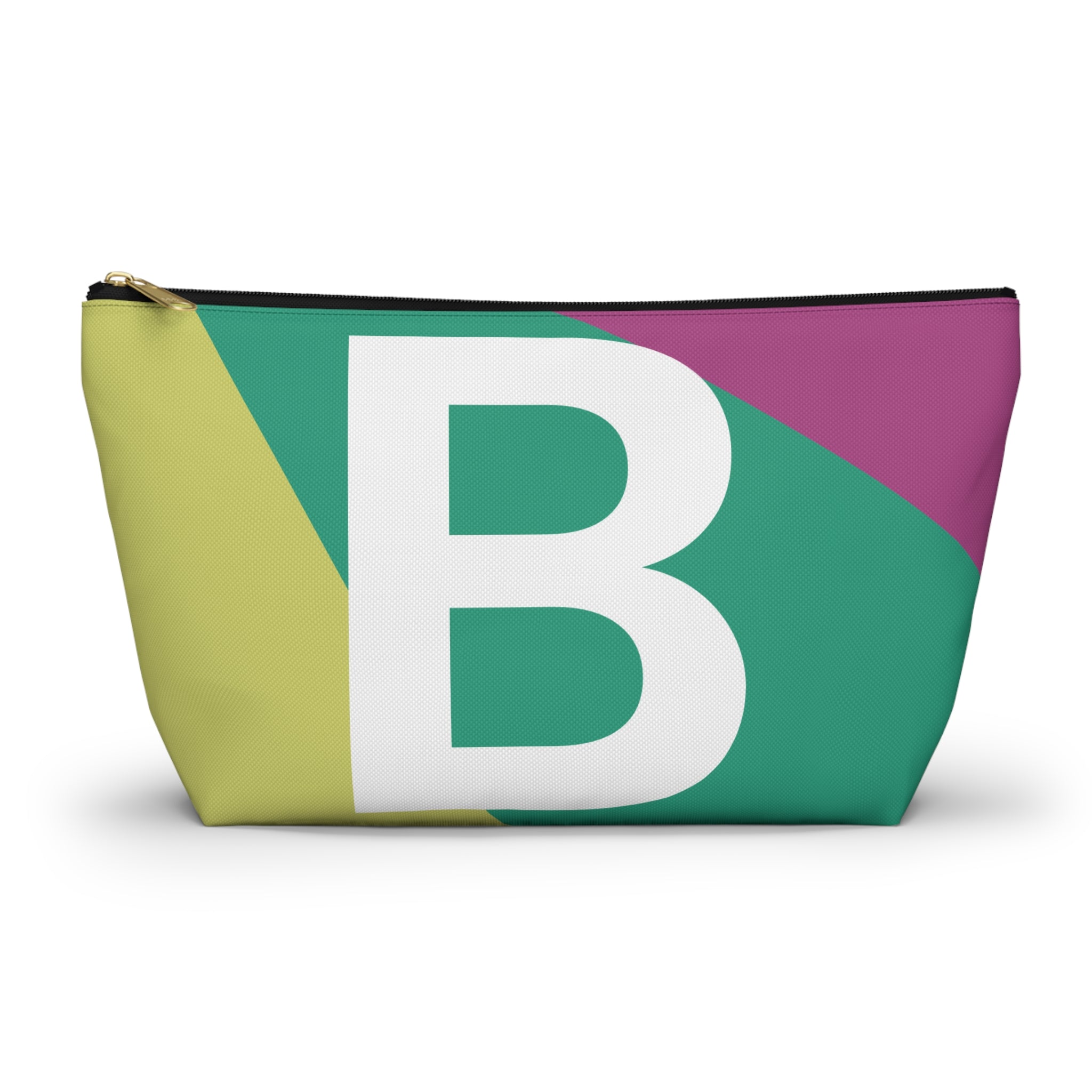 Initials Colorblock Accessory Pouch — Monogram B T-Bottom Cosmetic Bag