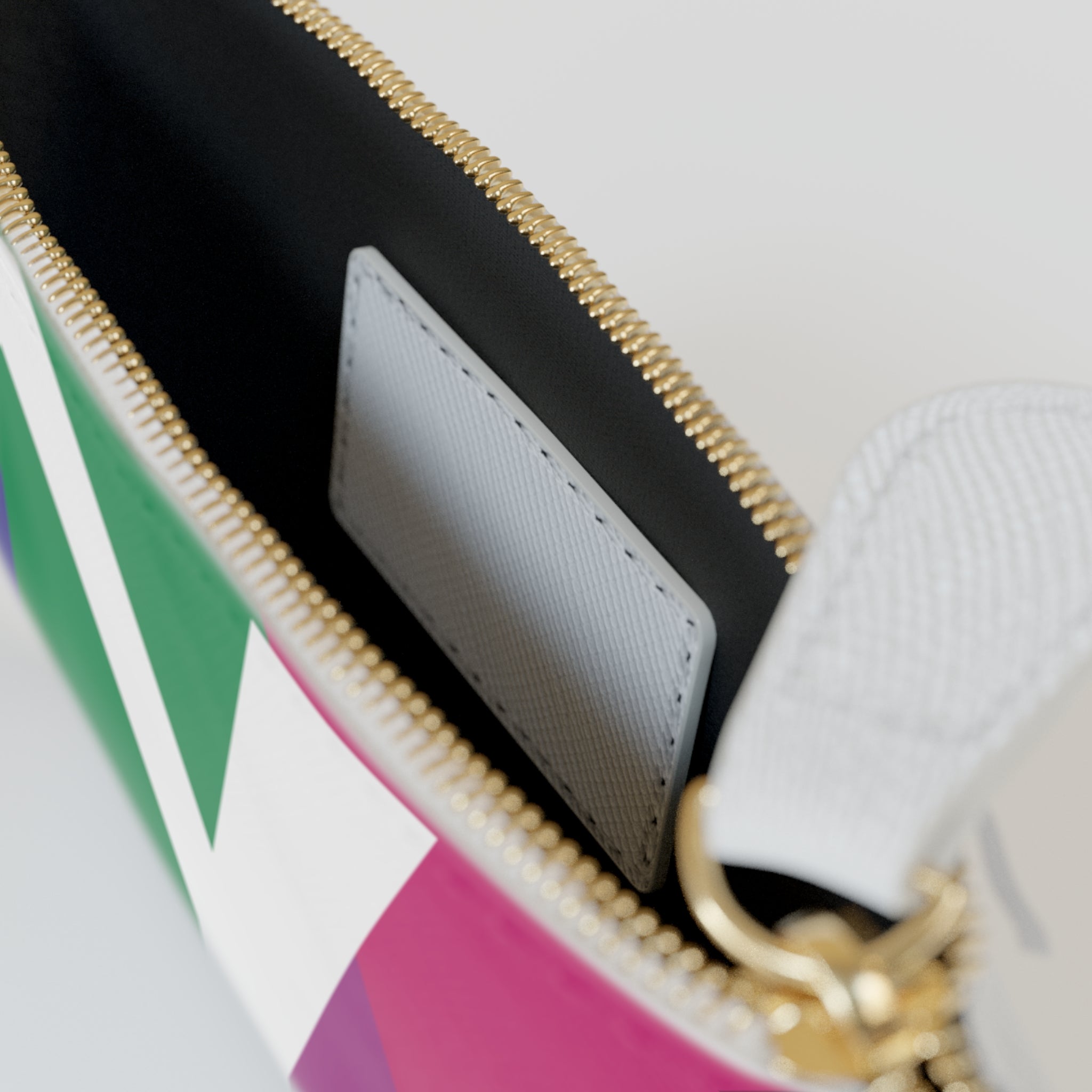 Initial Y Mini Clutch — Colorblock Monogram Wristlet Wallet