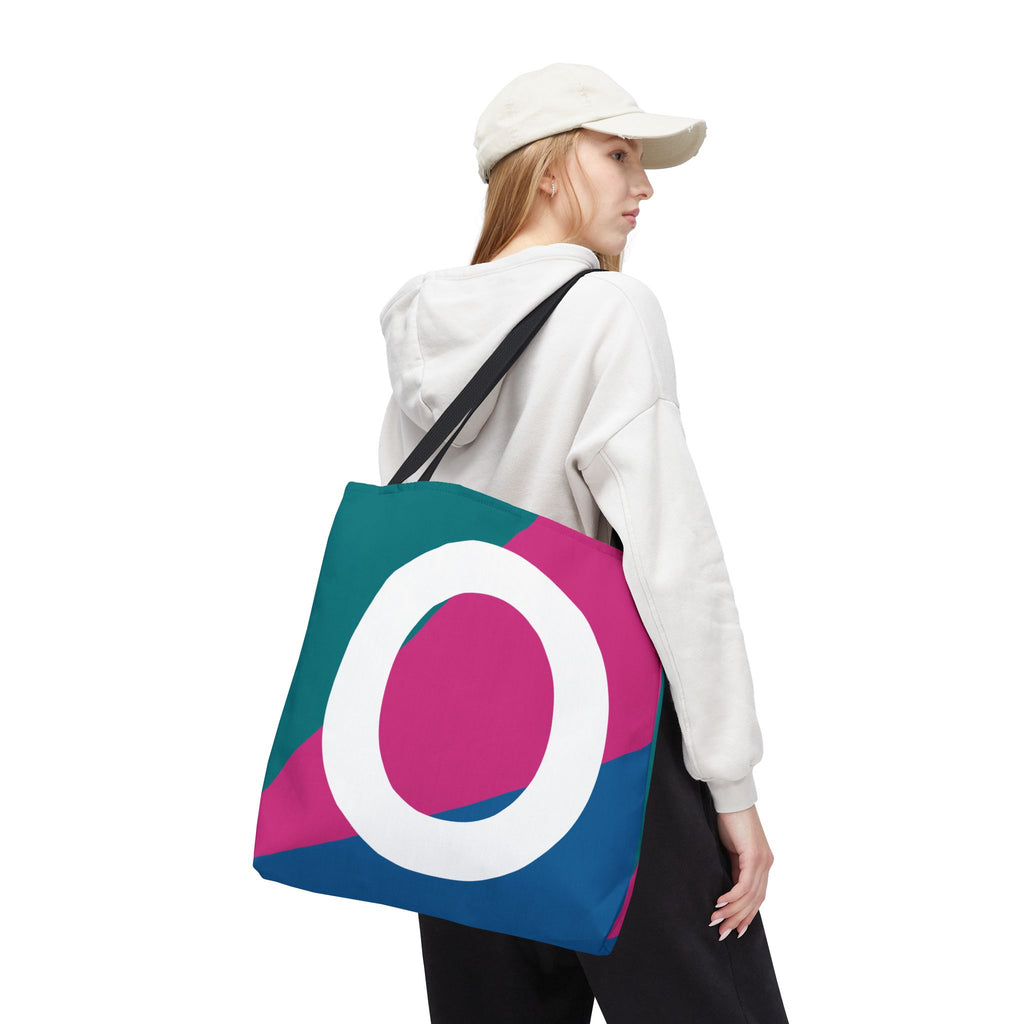 Monogram 'O' Colorblock Tote Bag — Personalized Initial O Shoulder Tote