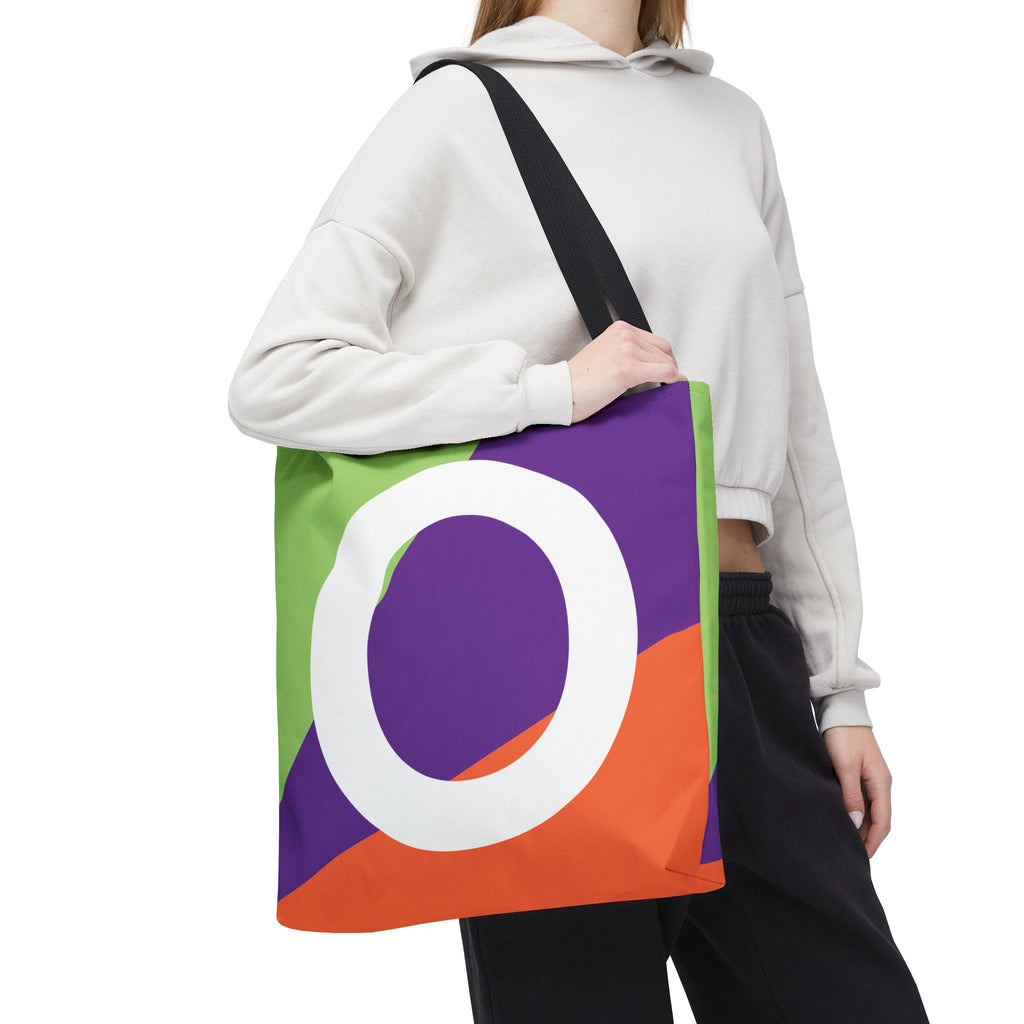 Monogram 'O' Colorblock Tote Bag — Personalized Initial O Shoulder Tote