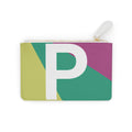 Initial P Mini Clutch — Colorblock Monogram Wristlet Wallet