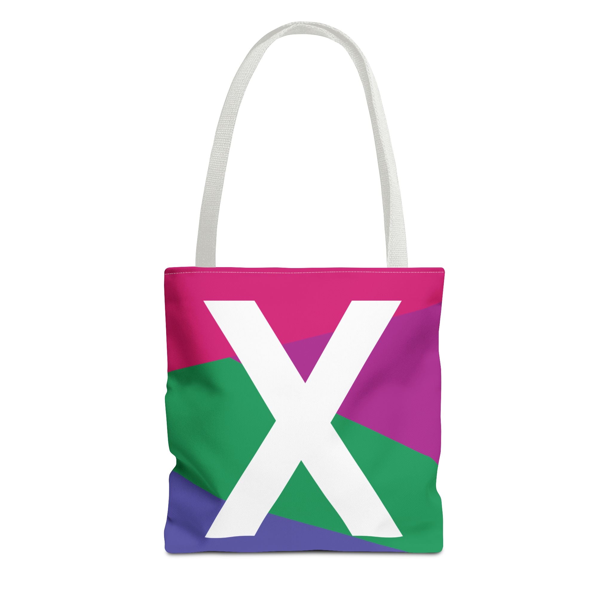 Monogram 'X' Colorblock Tote Bag — Personalized Initial X Shoulder Tote