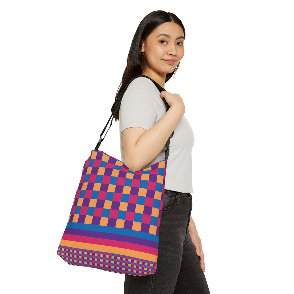 Colorblock Geometric Tote Bag