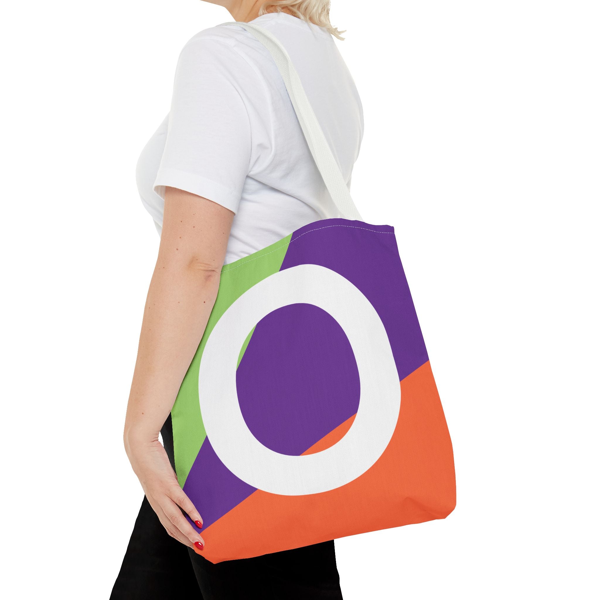 Monogram 'O' Colorblock Tote Bag — Personalized Initial O Shoulder Tote