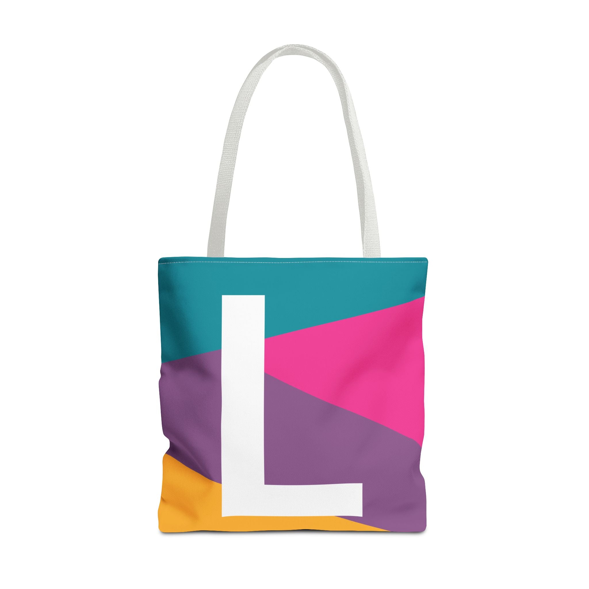 Monogram 'L' Colorblock Tote Bag — Personalized Initial L Shoulder Tote