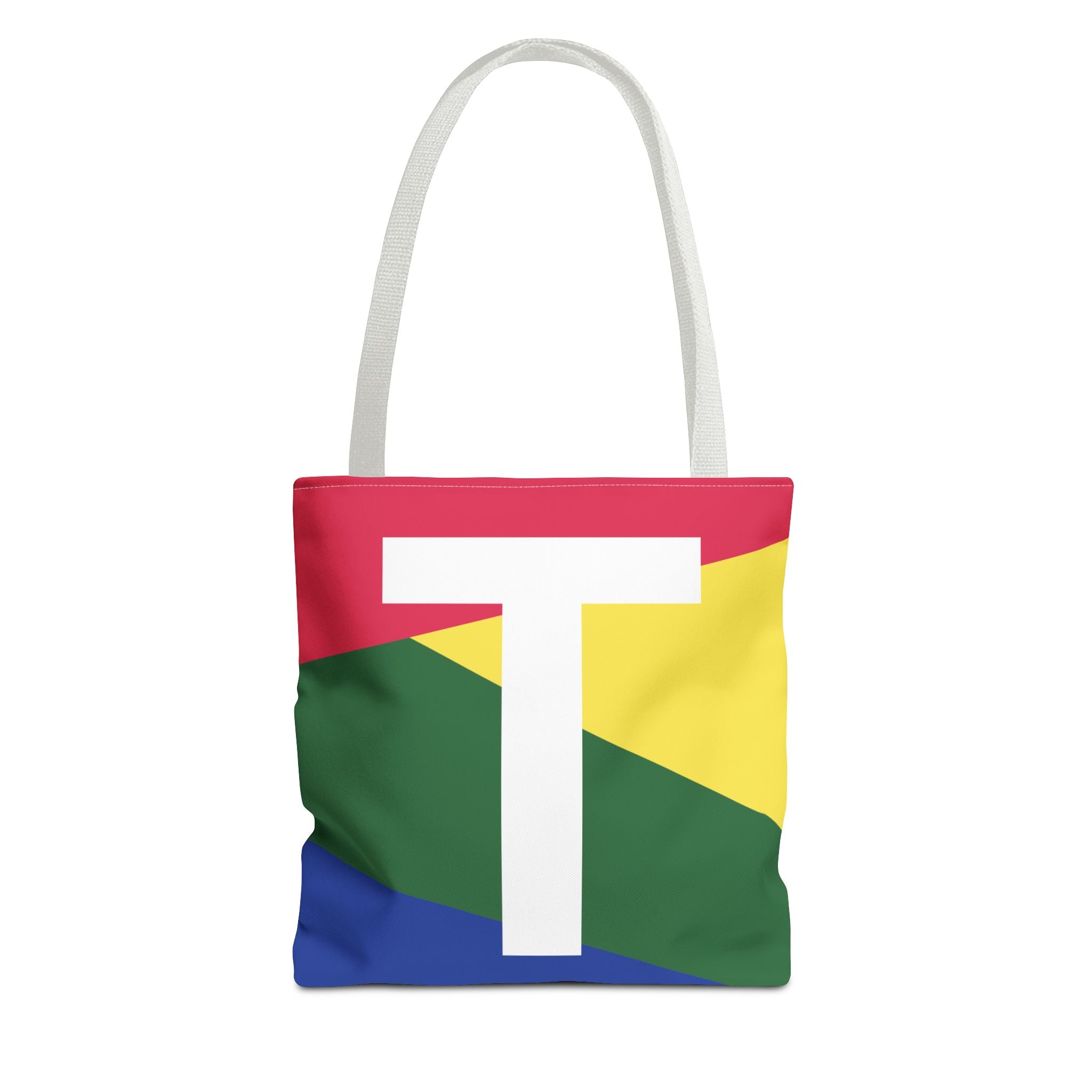 Monogram 'T' Colorblock Tote Bag — Personalized Initial T Shoulder Tote