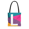 Monogram 'L' Colorblock Tote Bag — Personalized Initial L Shoulder Tote