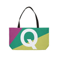 Personalized 'Q' Colorblock Tote Bag — Monogram Weekender Tote