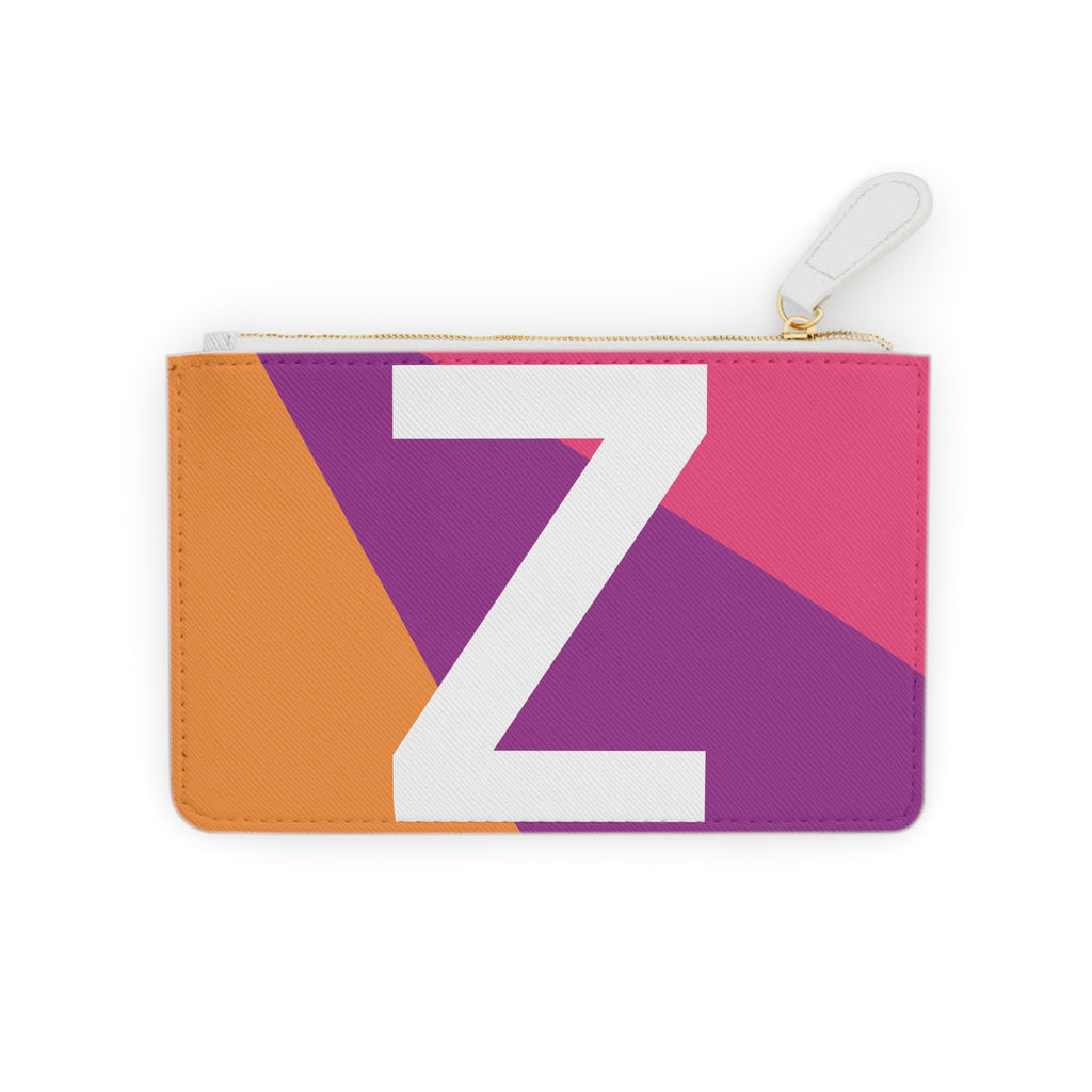 Initial Z Mini Clutch — Colorblock Monogram Wristlet Wallet