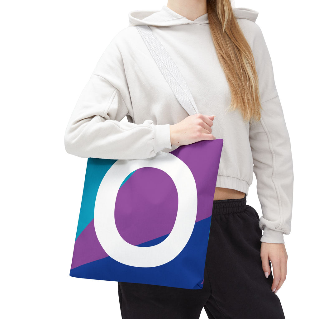 Monogram 'O' Colorblock Tote Bag — Personalized Initial O Shoulder Tote