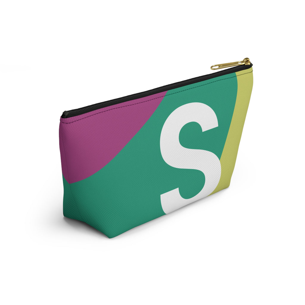 Initials Colorblock Accessory Pouch — Monogram S T-Bottom Cosmetic Bag