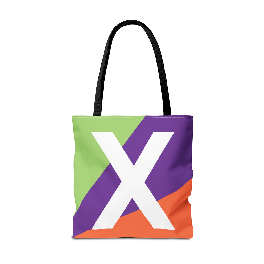 Monogram 'X' Colorblock Tote Bag — Personalized Initial X Shoulder Tote