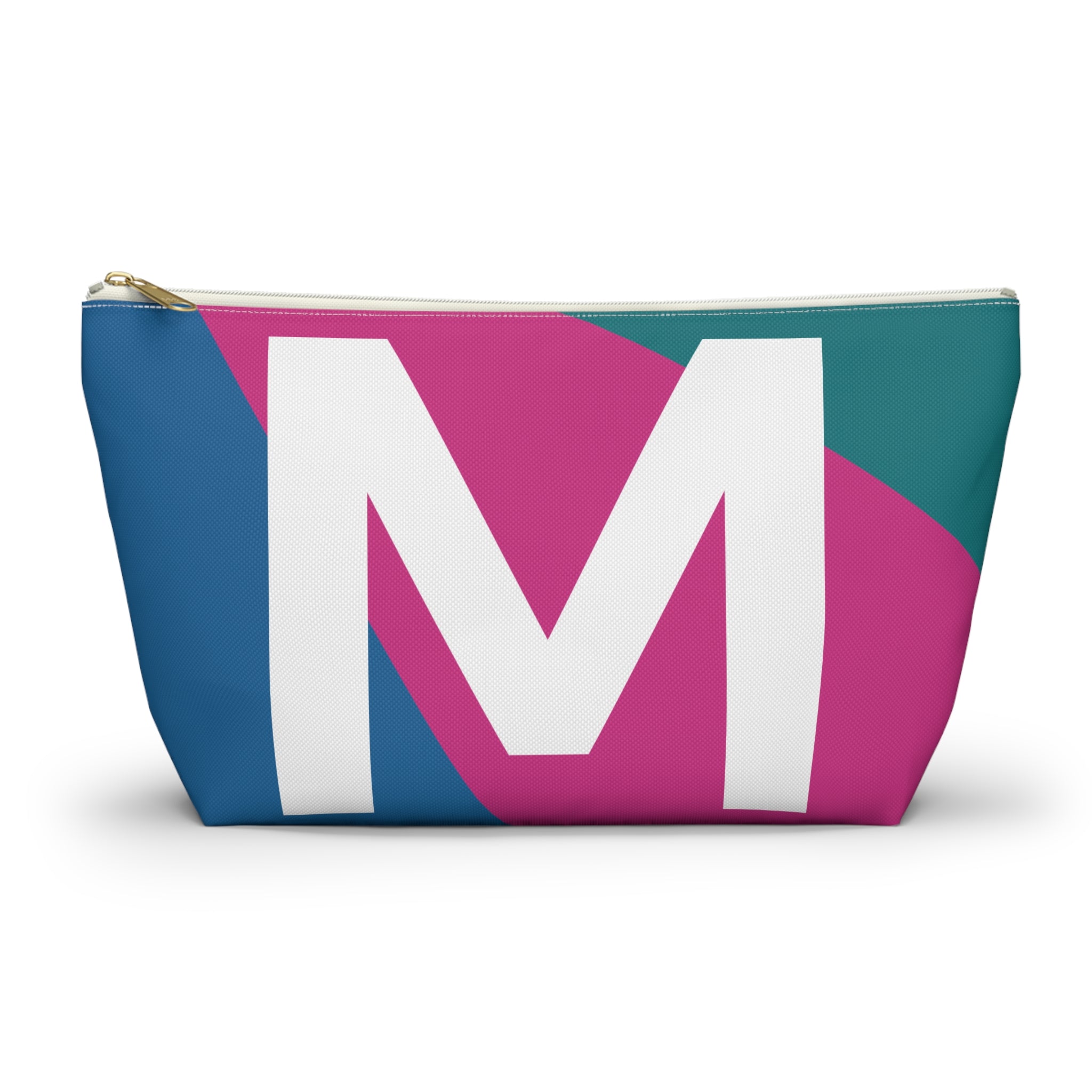 Initials Colorblock Accessory Pouch — Monogram M T-Bottom Cosmetic Bag