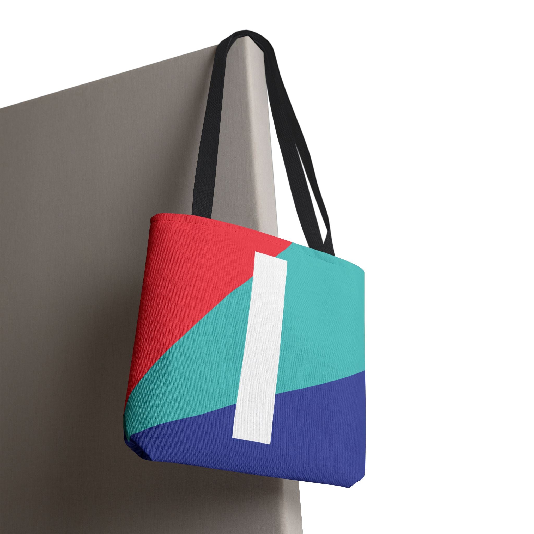 Monogram 'I' Colorblock Tote Bag — Personalized Initial I Shoulder Tote