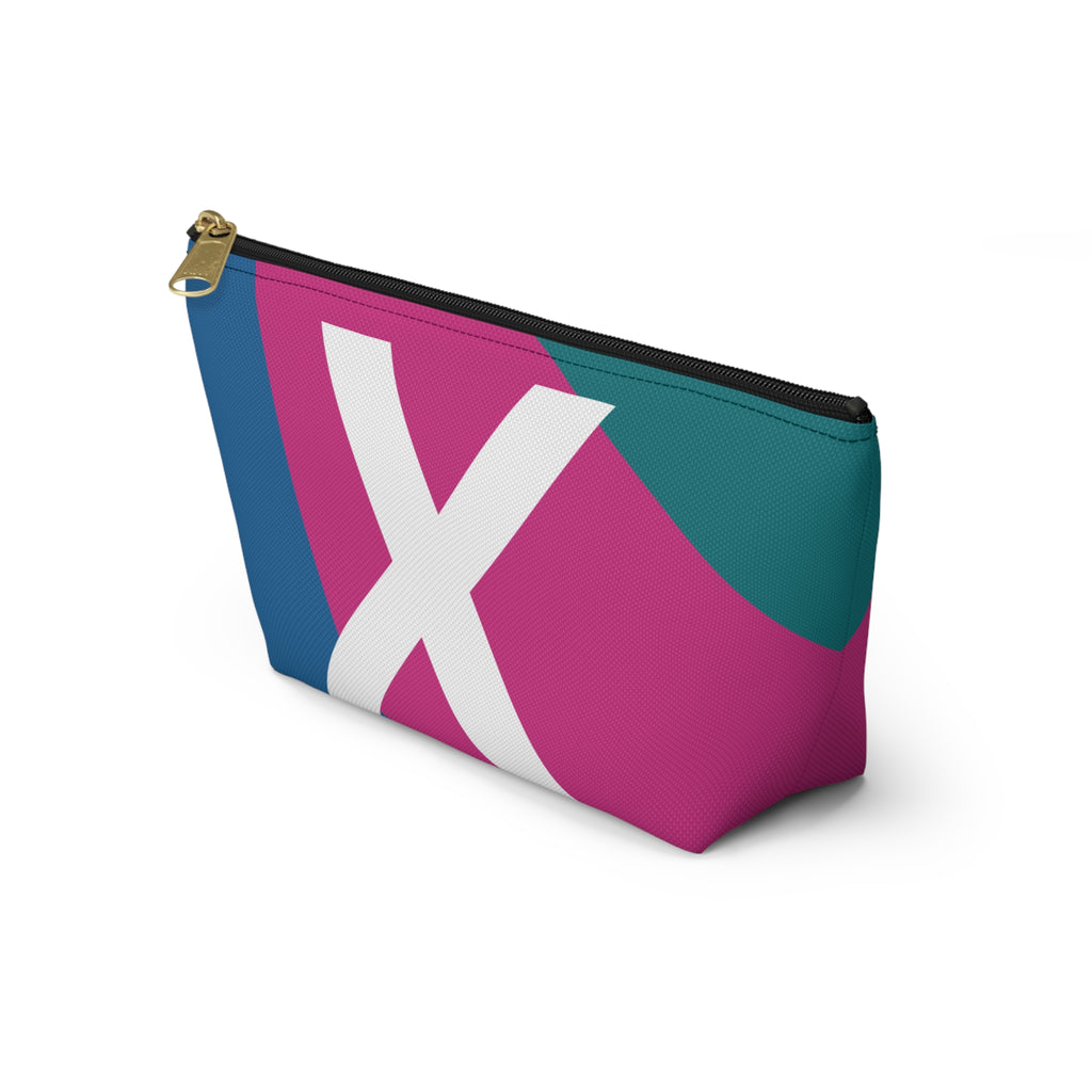 Initials Colorblock Accessory Pouch — Monogram X T-Bottom Cosmetic Bag
