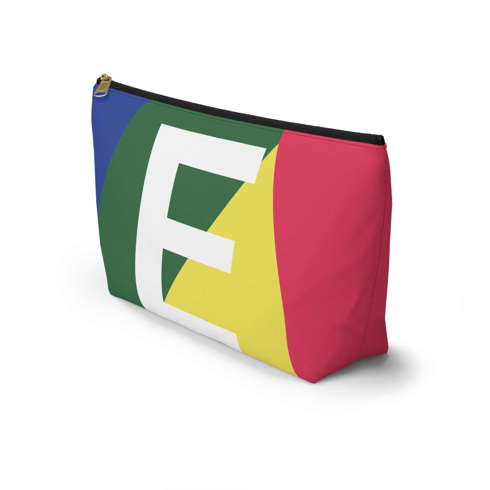 Initials Colorblock Accessory Pouch — Monogram E T-Bottom Cosmetic Bag