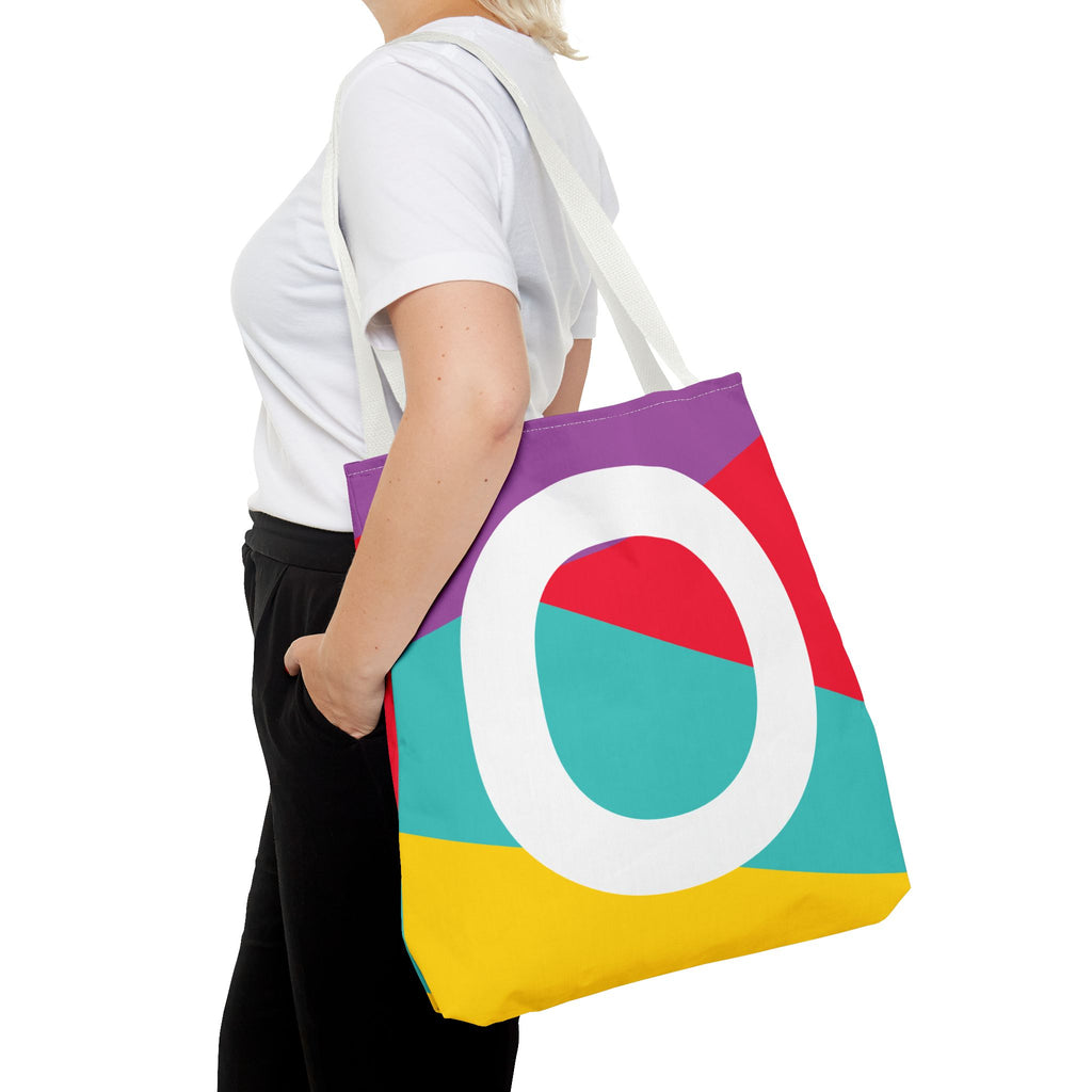 Monogram 'O' Colorblock Tote Bag — Personalized Initial O Shoulder Tote