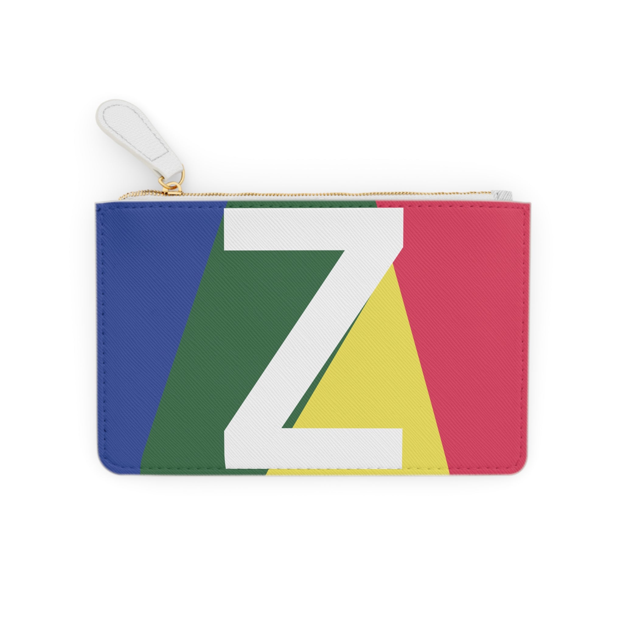 Initial Z Mini Clutch — Colorblock Monogram Wristlet Wallet