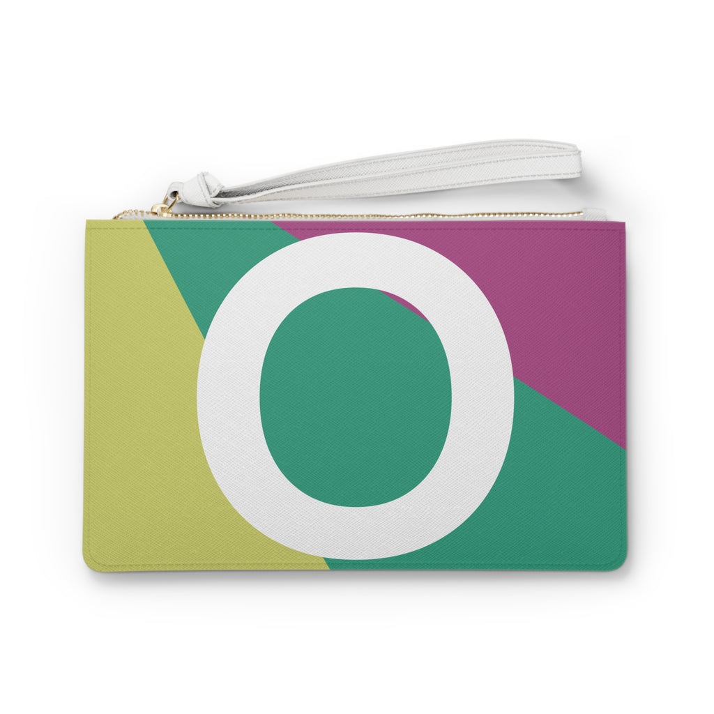Monogram 'O' Colorblock Clutch Bag — Bold Geometric Wristlet for Everyday & Gifts