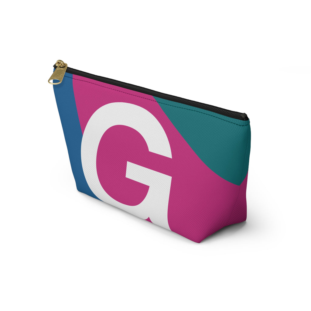 Initials Colorblock Accessory Pouch — Monogram G T-Bottom Cosmetic Bag