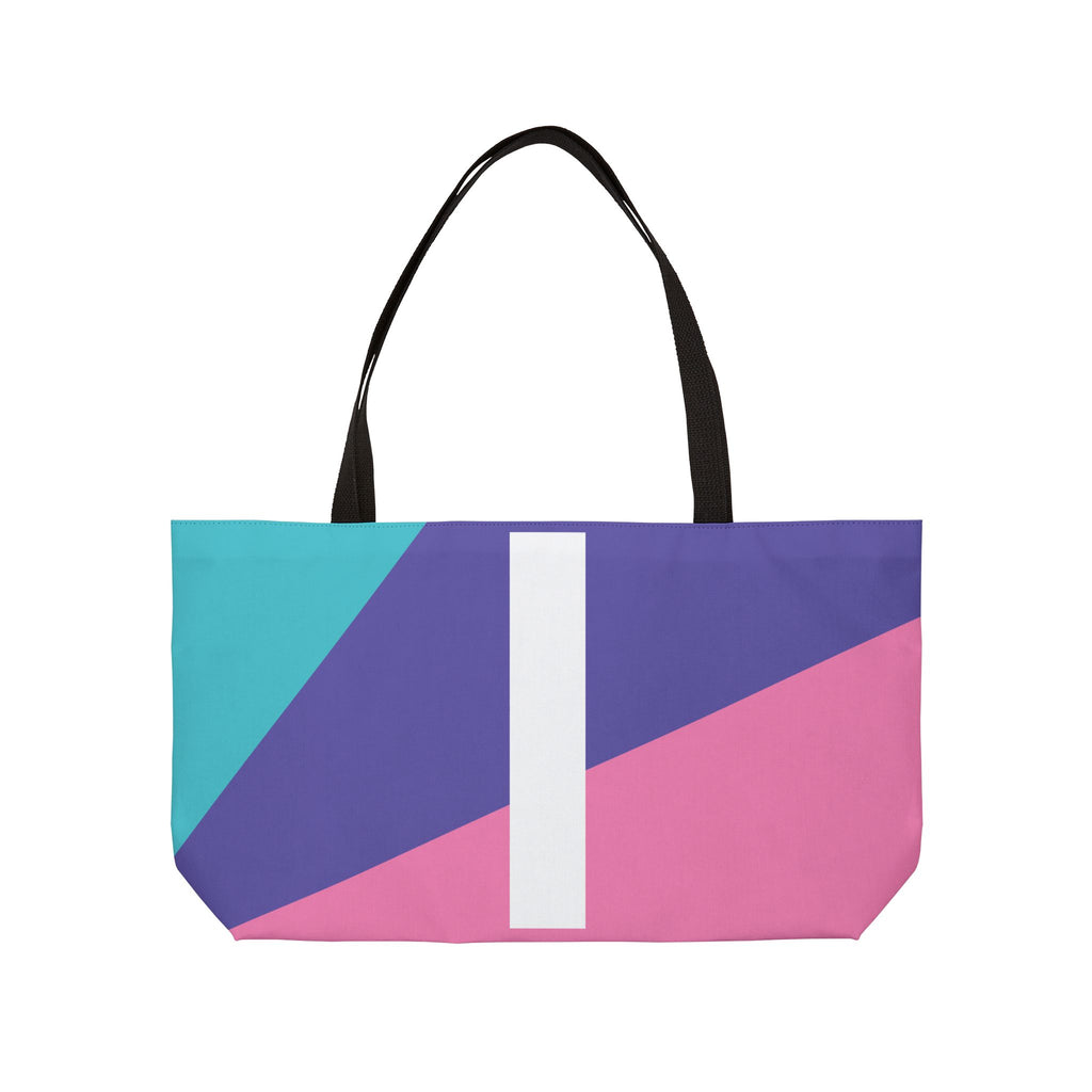 Personalized 'I' Colorblock Tote Bag — Monogram Weekender Tote