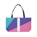 Personalized 'I' Colorblock Tote Bag — Monogram Weekender Tote