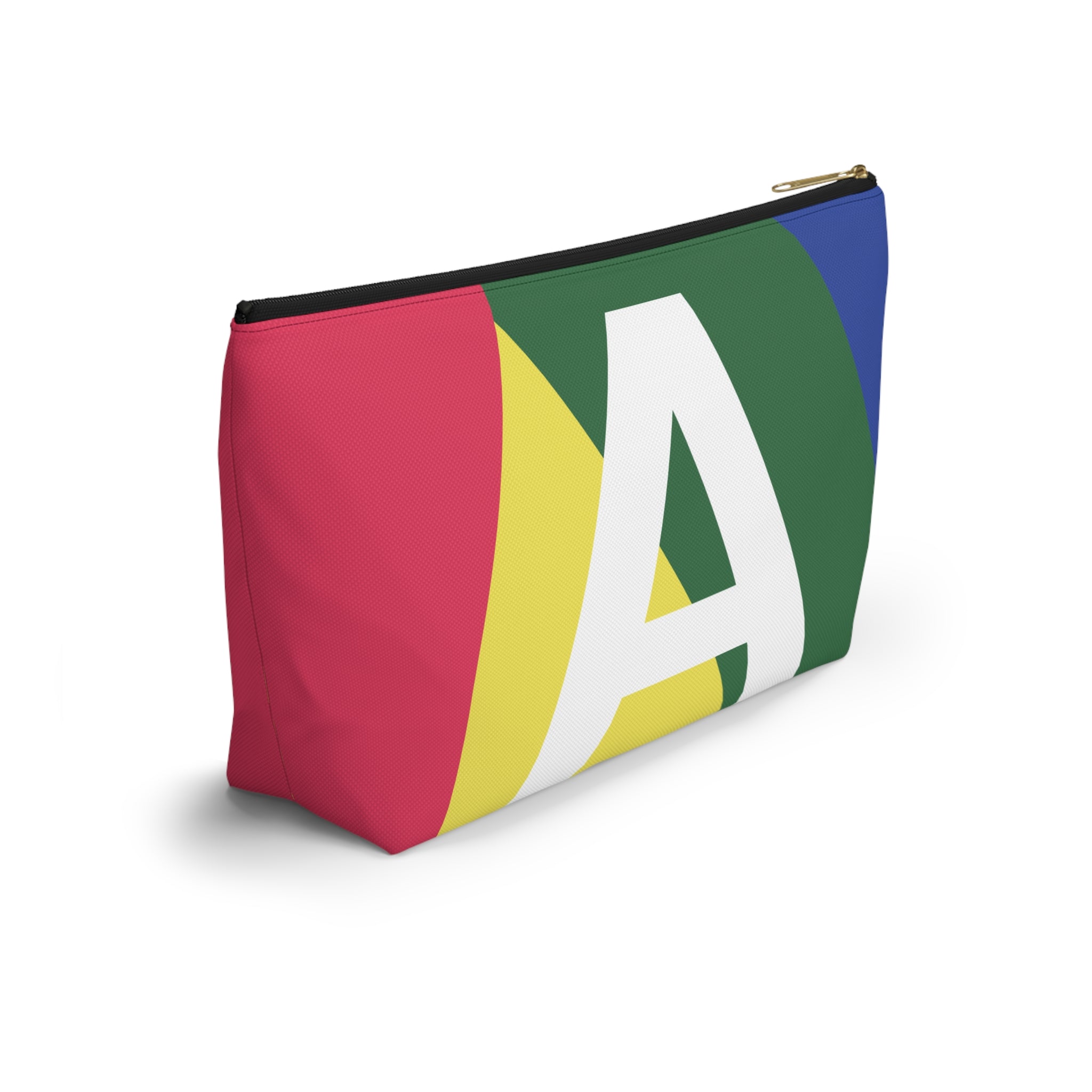 Initials Colorblock Accessory Pouch — Monogram A T-Bottom Cosmetic Bag