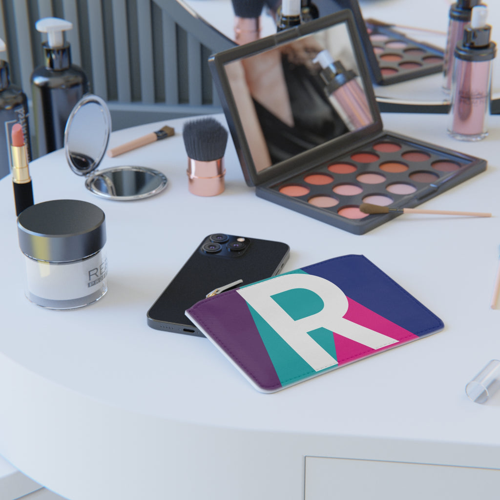 Initial R Mini Clutch — Colorblock Monogram Wristlet Wallet