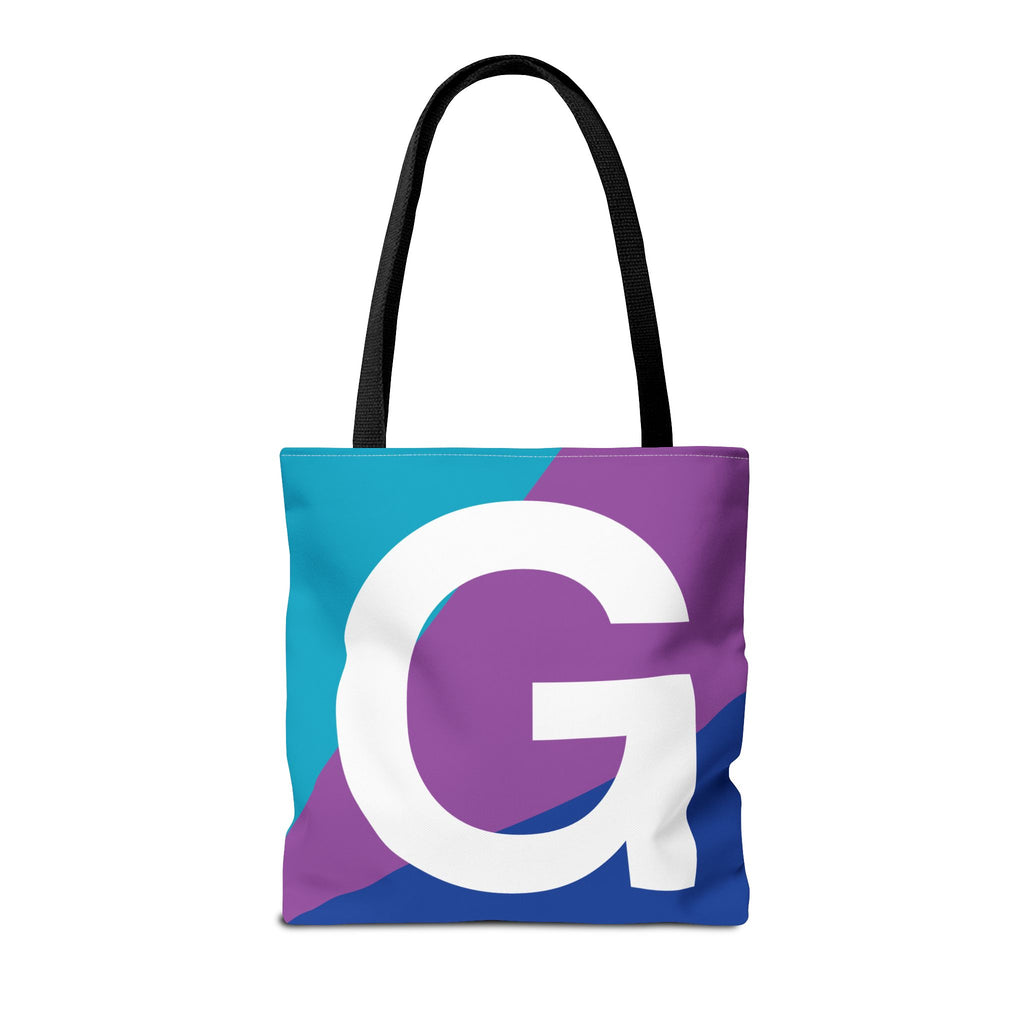 Monogram 'G' Colorblock Tote Bag — Personalized Initial G Shoulder Tote