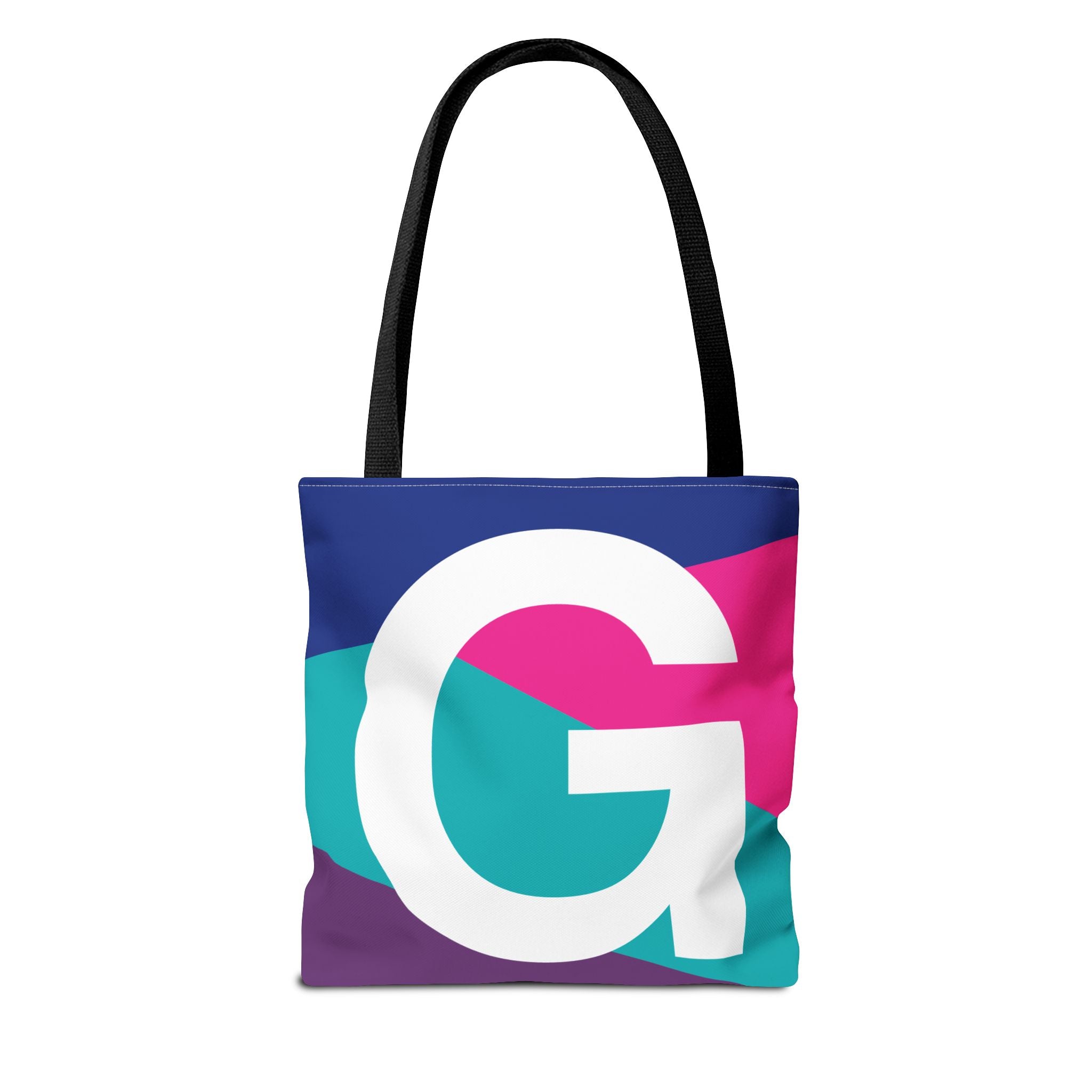Monogram 'G' Colorblock Tote Bag — Personalized Initial G Shoulder Tote