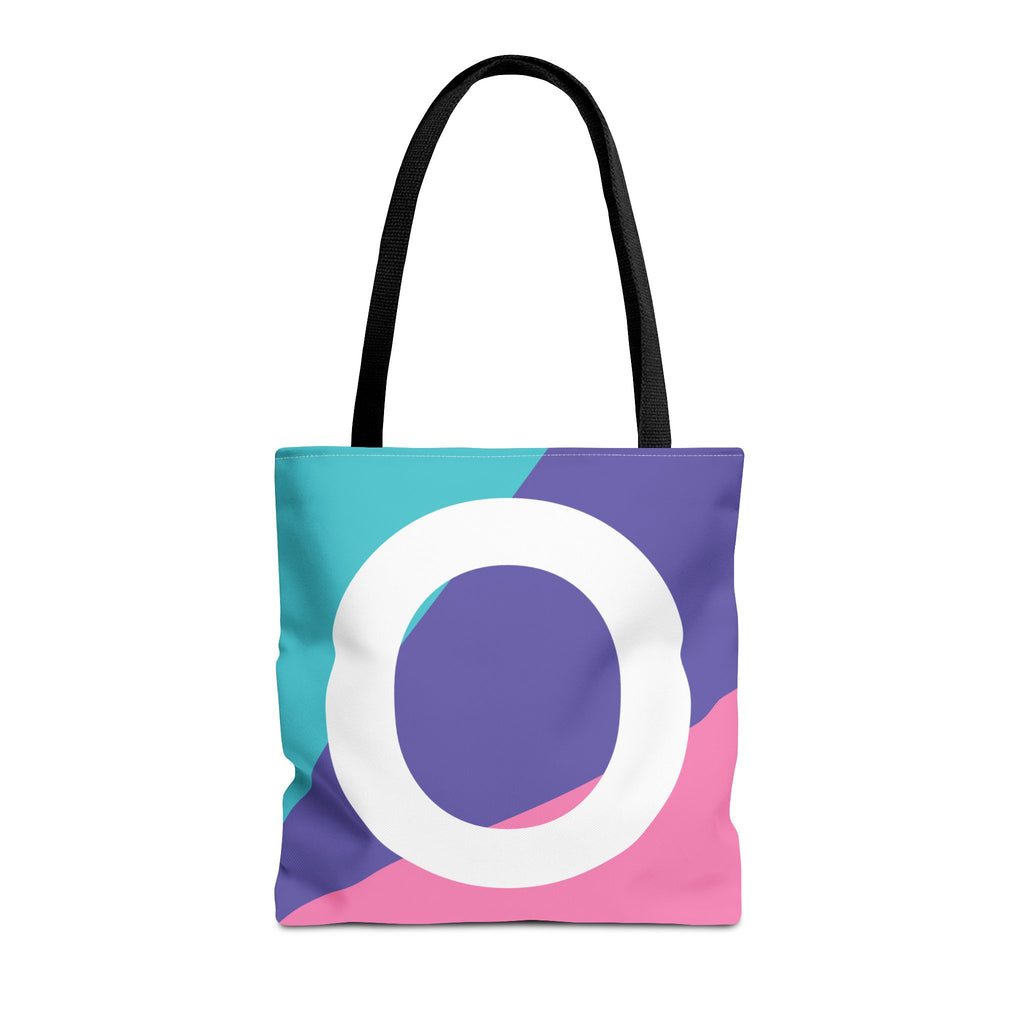 Monogram 'O' Colorblock Tote Bag — Personalized Initial O Shoulder Tote