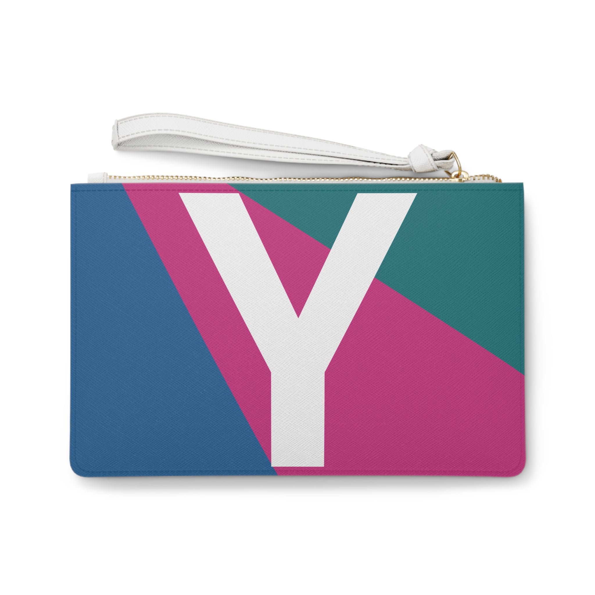Monogram 'Y' Colorblock Clutch Bag — Bold Geometric Wristlet for Everyday & Gifts