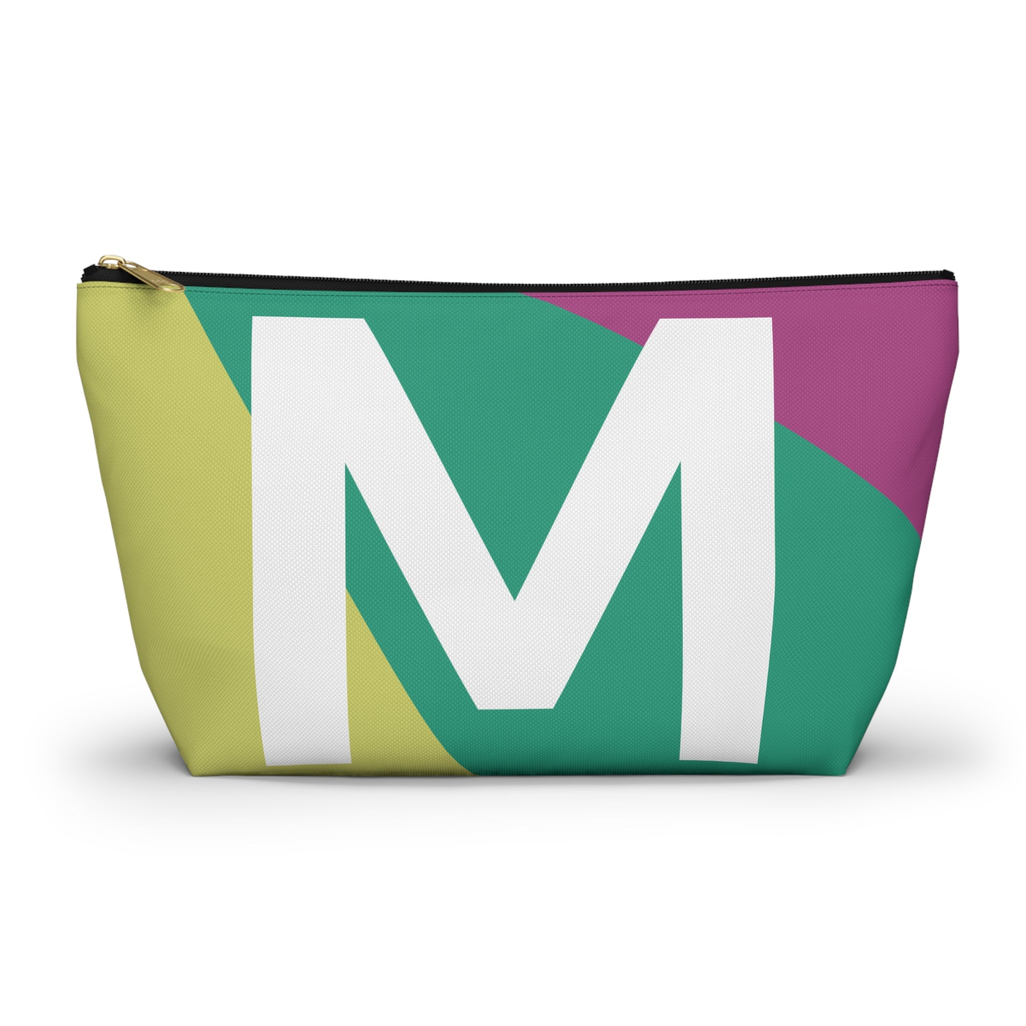 Initials Colorblock Accessory Pouch — Monogram M T-Bottom Cosmetic Bag