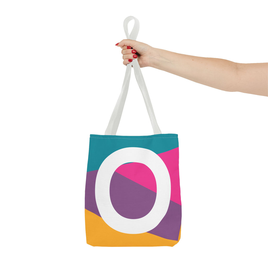 Monogram 'O' Colorblock Tote Bag — Personalized Initial O Shoulder Tote