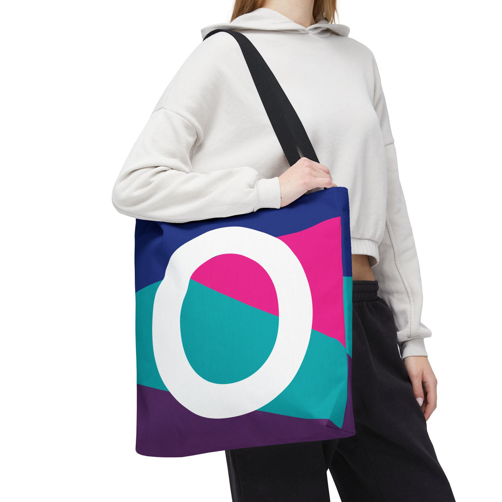 Monogram 'O' Colorblock Tote Bag — Personalized Initial O Shoulder Tote