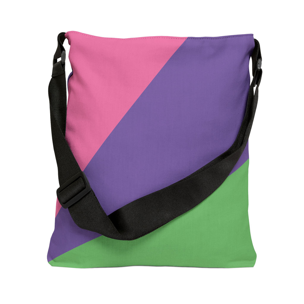 Colorblock Geometric Tote Bag — Adjustable Strap, Bright Abstract Pattern