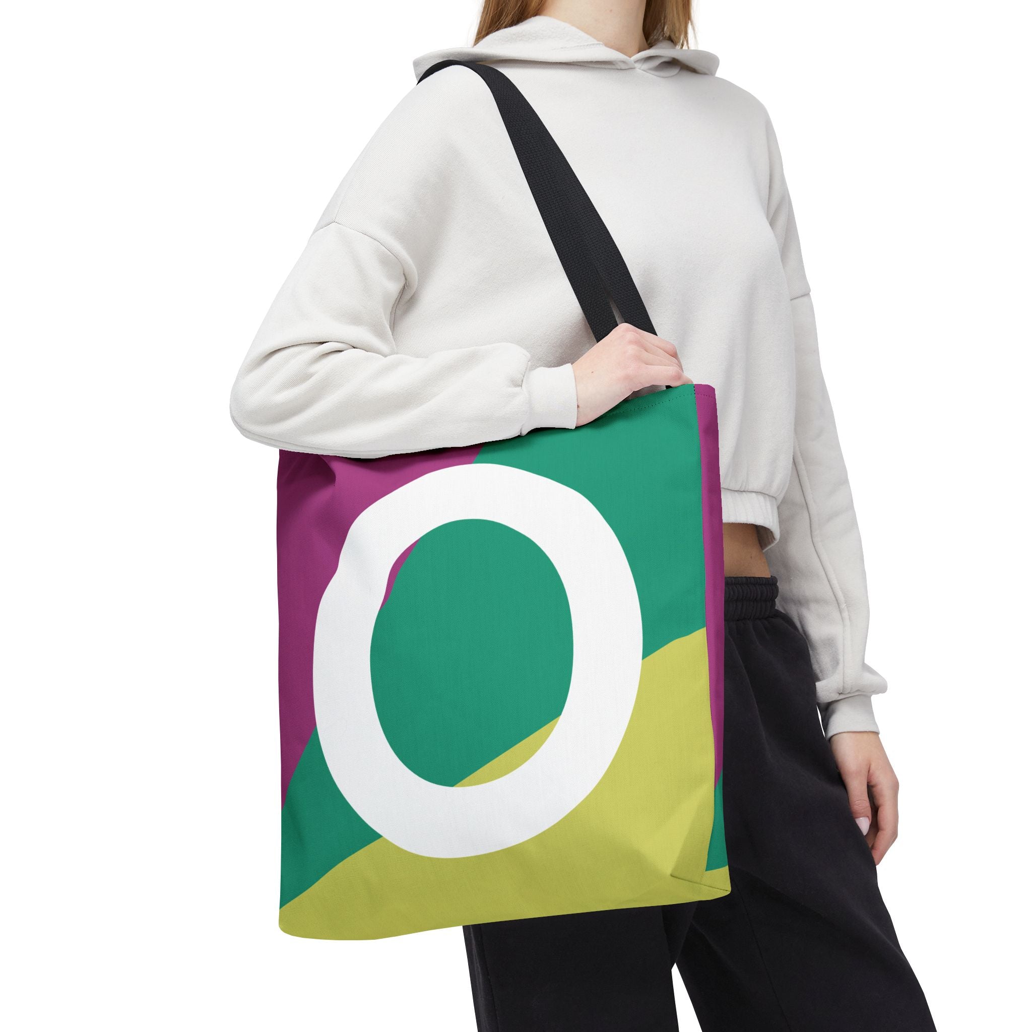 Monogram 'O' Colorblock Tote Bag — Personalized Initial O Shoulder Tote